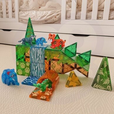 WOOPIE magnetiniai konstrukciniai blokeliai 3D edukacinis rinkinys Džiunglių gyvūnai 45 vnt. 1 WOOPIE magnetiniai konstrukciniai blokeliai 3D edukacinis rinkinys Džiunglių gyvūnai 45 vnt. 1