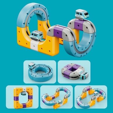 WOOPIE magnetinis traukinio bėgių konstruktorius su traukos efektu 54 vnt. 6