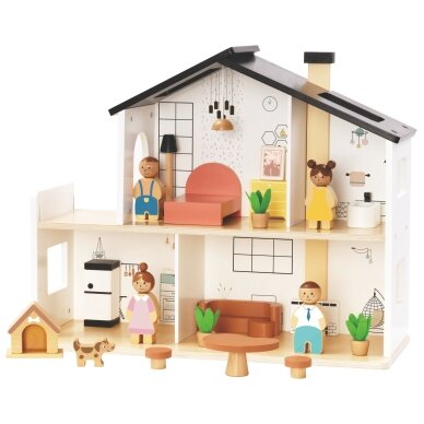 TOOKY TOY medinis lėlių namelis su priedais ir šeima 20 vnt. 6 TOOKY TOY medinis lėlių namelis su priedais ir šeima 20 vnt. 6