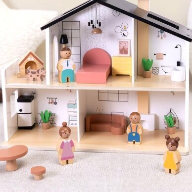 TOOKY TOY medinis lėlių namelis su priedais ir šeima 20 vnt. 3