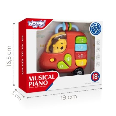 WOOPIE BABY interaktyvus pianinas autobusas su liūtu, muzikiniai vargonų garsai, šviesos 18m 5