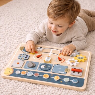 TOOKY TOY Medinė Montessori edukacinė lenta Astronautas Kosminis laivas 2