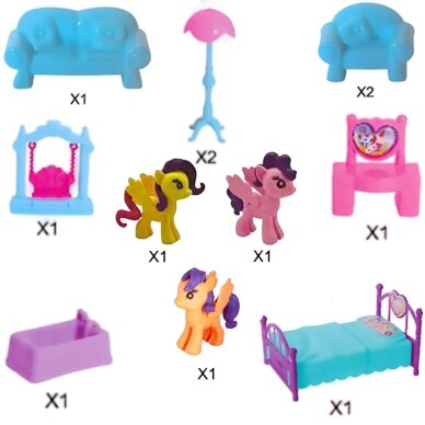 WOOPIE ponių lėlių namelis PONY FANTASY VILLA 120 vnt. 6 WOOPIE ponių lėlių namelis PONY FANTASY VILLA 120 vnt. 6