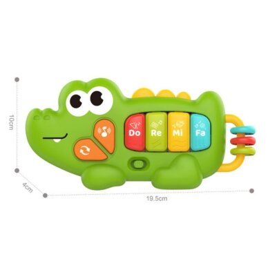 WOOPIE BABY Interaktyvus pianinas krokodilas vargonėliai muzikiniai garsai šviesa 18m+ 2