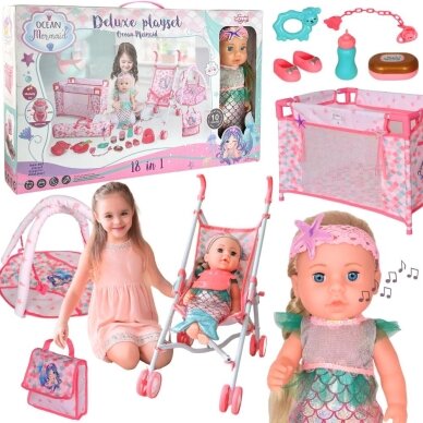 WOOPIE ROYAL kūdikio lėlė 36 cm Undinėlė Interaktyvus rinkinys XXL 18 in 1 WOOPIE ROYAL kūdikio lėlė 36 cm Undinėlė Interaktyvus rinkinys XXL 18 in 1
