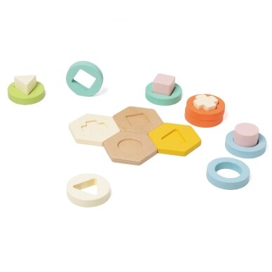 CLASSIC WORLD Montessori formų ir spalvų rūšiavimo dėlionės bokštas 8