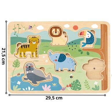 TOOKY TOY medinė dėlionė Montessori interaktyvi garsinė dėlionė laukiniai gyvūnai safari 6 TOOKY TOY medinė dėlionė Montessori interaktyvi garsinė dėlionė laukiniai gyvūnai safari 6