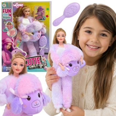 WOOPIE ROYAL Lėlė Emi violetiniame avytės kostiume WOOPIE ROYAL Lėlė Emi violetiniame avytės kostiume