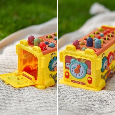WOOPIE BABY Interaktyvus Montessori edukacinis autobusiukas 6 in 1 Plaktukas, cimbolai +18 m. 4