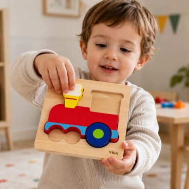 VIGA medinis Montessori edukacinis dėlionės traukinys 2 VIGA medinis Montessori edukacinis dėlionės traukinys 2