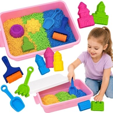 WOOPIE Kinetinio smėlio „Magic Castle“ rinkinys 22 vnt. lagamine