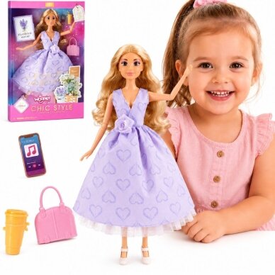 WOOPIE ROYAL lėlė Lily ilgais šviesiais plaukais 30cm levandų suknelė priedai WOOPIE ROYAL lėlė Lily ilgais šviesiais plaukais 30cm levandų suknelė priedai