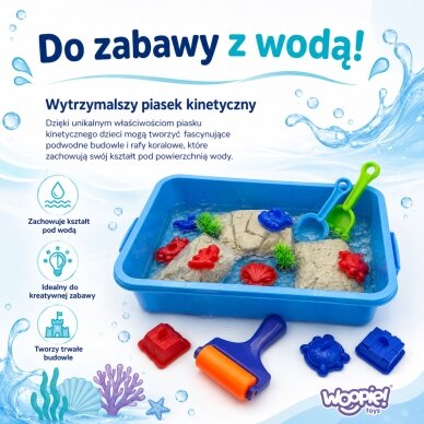WOOPIE kinetinis smėlis „Magic for Water“ 18 dalių rinkinys su lagaminėliu 9