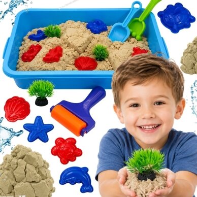 WOOPIE kinetinis smėlis „Magic for Water“ 18 dalių rinkinys su lagaminėliu WOOPIE kinetinis smėlis „Magic for Water“ 18 dalių rinkinys su lagaminėliu