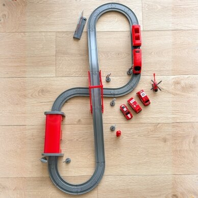WOOPIE Pendolino elektrinis traukinio rinkinys „Fire Department“ 66 vnt. 6