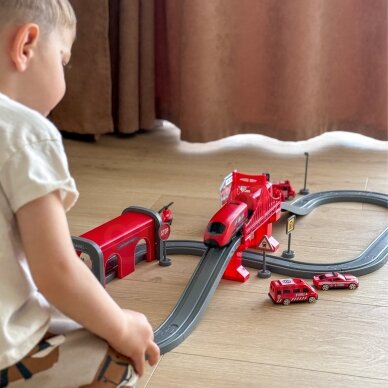 WOOPIE Pendolino elektrinis traukinio rinkinys „Fire Department“ 66 vnt. 3 WOOPIE Pendolino elektrinis traukinio rinkinys „Fire Department“ 66 vnt. 3