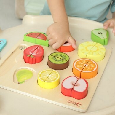 CLASSIC WORLD Montessori vaisių pjaustymo rinkinys su lipukais 20 vnt. 1 CLASSIC WORLD Montessori vaisių pjaustymo rinkinys su lipukais 20 vnt. 1