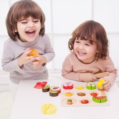 CLASSIC WORLD Montessori vaisių pjaustymo rinkinys su lipukais 20 vnt. 6 CLASSIC WORLD Montessori vaisių pjaustymo rinkinys su lipukais 20 vnt. 6