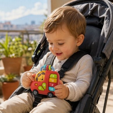 WOOPIE BABY interaktyvus pianinas autobusas su liūtu, muzikiniai vargonų garsai, šviesos 18m 1