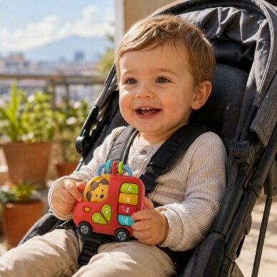 WOOPIE BABY interaktyvus pianinas autobusas su liūtu, muzikiniai vargonų garsai, šviesos 18m 2