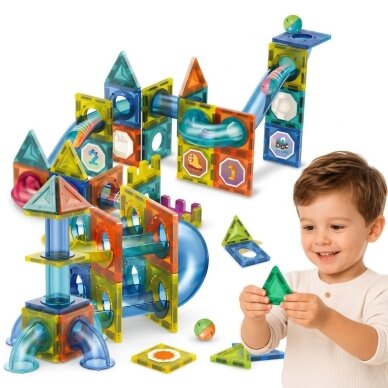 WOOPIE magnetiniai konstruktoriaus blokeliai 3D edukacinis rinkinys kamuoliukų trasa 42 vnt. WOOPIE magnetiniai konstruktoriaus blokeliai 3D edukacinis rinkinys kamuoliukų trasa 42 vnt.