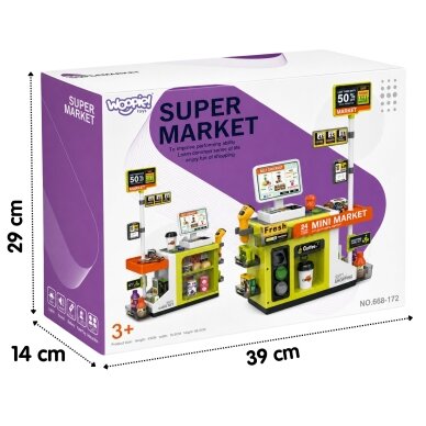 WOOPIE savitarnos kasos aparatas Mini Market Express su priedais 4 WOOPIE savitarnos kasos aparatas Mini Market Express su priedais 4