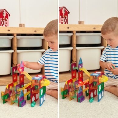 WOOPIE magnetiniai konstrukciniai blokai 3D edukacinis rinkinys kamuoliukų trasai 105 vnt. 5 WOOPIE magnetiniai konstrukciniai blokai 3D edukacinis rinkinys kamuoliukų trasai 105 vnt. 5