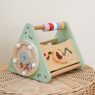 VIGA medinė dėlionė Montessori formų rūšiavimo kaladėlės su abakumi PolarB 4