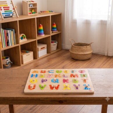 TOOKY TOY Montessori abėcėlės dėlionė su rankenėlėmis 2 TOOKY TOY Montessori abėcėlės dėlionė su rankenėlėmis 2