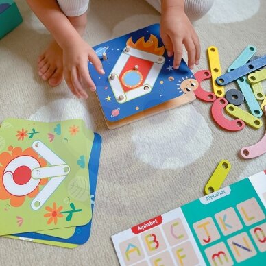 TOOKY TOY Medinė mozaika ir karoliukų vėrimo dėlionė 30 dalių 7