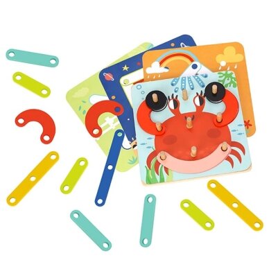 TOOKY TOY Medinė mozaika ir karoliukų vėrimo dėlionė 30 dalių 8 TOOKY TOY Medinė mozaika ir karoliukų vėrimo dėlionė 30 dalių 8