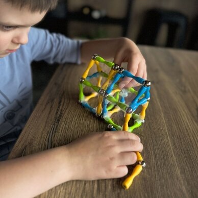 WOOPIE magnetinės konstrukcinės kaladėlės 3D 128 vnt. XXL 3