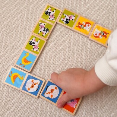 VIGA edukaciniai mediniai domino kaladėlių „Ūkis“ 28 vnt. Montessori 3 VIGA edukaciniai mediniai domino kaladėlių „Ūkis“ 28 vnt. Montessori 3