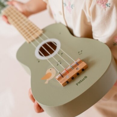 Viga medinė ukulelė vaikams, žalia su natomis 7 Viga medinė ukulelė vaikams, žalia su natomis 7