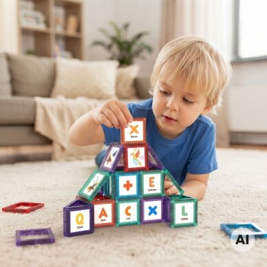 WOOPIE magnetinės kosminės kaladėlės raidžių mokymuisi 70 dalių 3 WOOPIE magnetinės kosminės kaladėlės raidžių mokymuisi 70 dalių 3