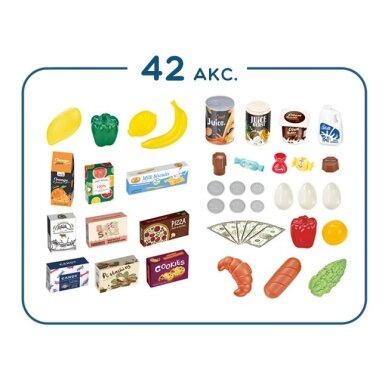 WOOPIE pirkinių vežimėlis vaikams su judančiomis dalimis + 42 priedai 9 WOOPIE pirkinių vežimėlis vaikams su judančiomis dalimis + 42 priedai 9