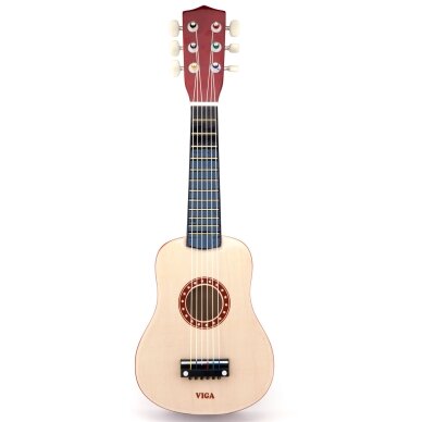 Viga medinė vaikiška gitara, natūrali, 21 colio, 6 stygos 10 Viga medinė vaikiška gitara, natūrali, 21 colio, 6 stygos 10