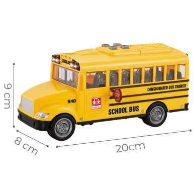 WOOPIE interaktyvus elektrinis mokyklinis autobusas 1:20 su šviesa ir garsu dovanai 6 WOOPIE interaktyvus elektrinis mokyklinis autobusas 1:20 su šviesa ir garsu dovanai 6