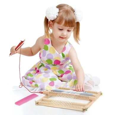 VIGA medinės staklės audimo dirbtuvėms Montessori audimo rinkinys 4