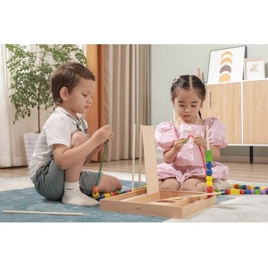 VIGA medinis edukacinis žaidimas „Loginiai karoliukai“ 104 dalių Montessori 2 VIGA medinis edukacinis žaidimas „Loginiai karoliukai“ 104 dalių Montessori 2