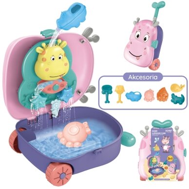 WOOPIE 3 viename smėlio dėžės rinkinys: elniuko lagaminas + vandens žaislas 9