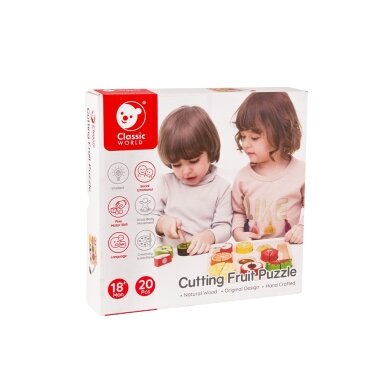CLASSIC WORLD Montessori vaisių pjaustymo rinkinys su lipukais 20 vnt. 9 CLASSIC WORLD Montessori vaisių pjaustymo rinkinys su lipukais 20 vnt. 9