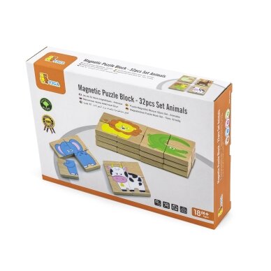 VIGA medinė magnetinė dėlionė su gyvūnais, dėlionė FSC sertifikuota 12 VIGA medinė magnetinė dėlionė su gyvūnais, dėlionė FSC sertifikuota 12