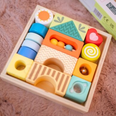 CLASSIC WORLD medinės sensorinės kaladėlės 7 funkcijos, daugiafunkcinės dėlionės formos su garsu MONTESSORI 14 vnt. 1 CLASSIC WORLD medinės sensorinės kaladėlės 7 funkcijos, daugiafunkcinės dėlionės formos su garsu MONTESSORI 14 vnt. 1