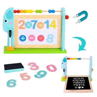 Didelė medinė dvipusė magnetinė + kreidinė lenta TOOKY TOY
