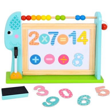 Didelė medinė dvipusė magnetinė + kreidinė lenta TOOKY TOY 1