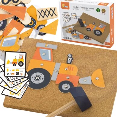 VIGA medinis kalimo žaislas „Statybinės transporto priemonės“ 45 dalių Montessori 7 VIGA medinis kalimo žaislas „Statybinės transporto priemonės“ 45 dalių Montessori 7