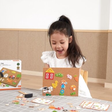VIGA medinė ūkio vinių mozaika Montessori kamštinė lenta 2 VIGA medinė ūkio vinių mozaika Montessori kamštinė lenta 2