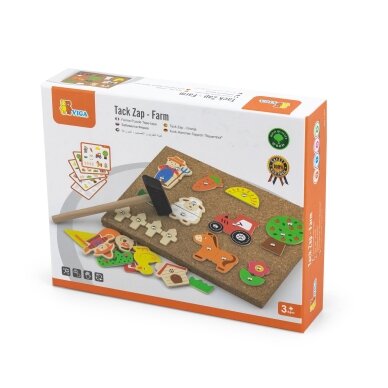 VIGA medinė ūkio vinių mozaika Montessori kamštinė lenta 9