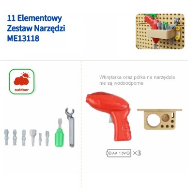 MASTERKIDZ 11 dalių atsuktuvų įrankių rinkinys STEM mokslo ir kūrybiškumo lentai 5